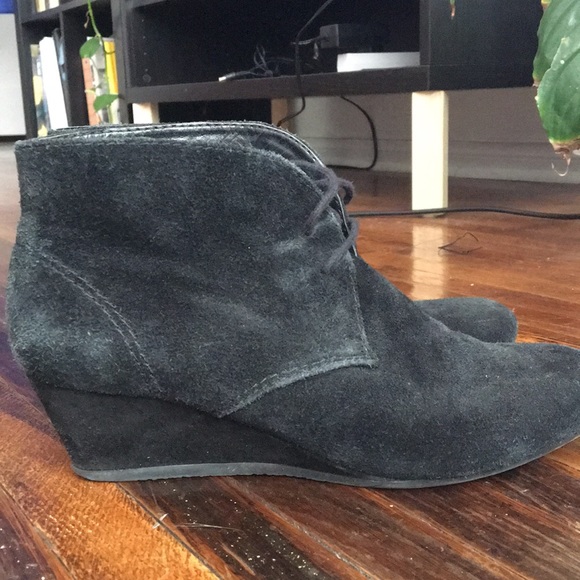 Nine West Black Suede Bootie Heels - Picture 5 of 6